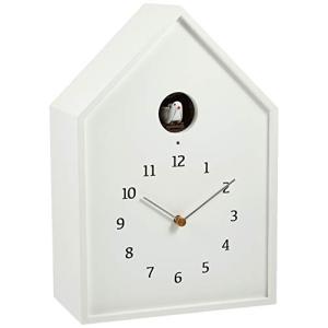 レムノス カッコー時計 アナログ バードハウス 天然色木地 白 Birdhouse Clock NY16-12 WH Lemnos 掛け時計、壁掛け時計の商品画像