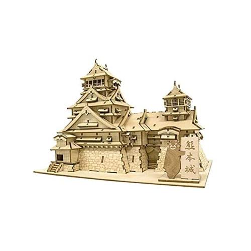 木製パズル kigumi (キグミ) 熊本城 くまモンのプレート付