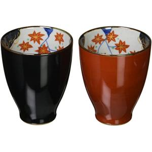 CtoC JAPAN 湯のみ おしゃれ : 有田焼 朱巻春秋 ペア湯呑み Japanese Pair cup Porcelain/Size(cm) Φ｜earth-c