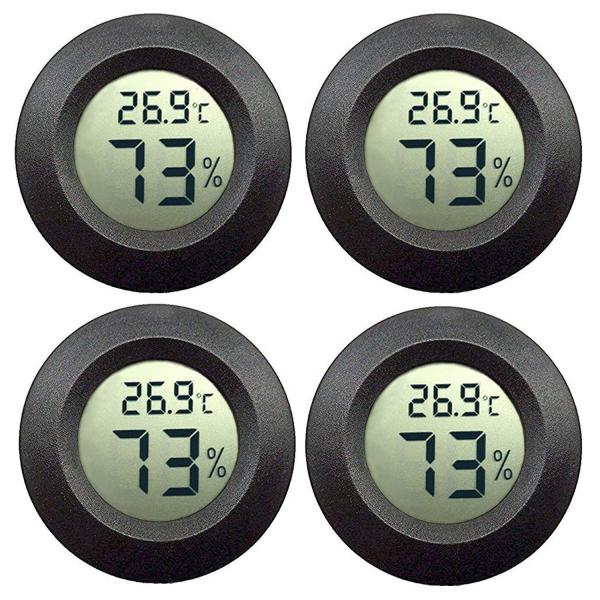 4個ミニ温湿度計華氏または摂氏メートルデジタル液晶モニター屋内部屋湿度温度計ゲージ用加湿器ホーム加湿...