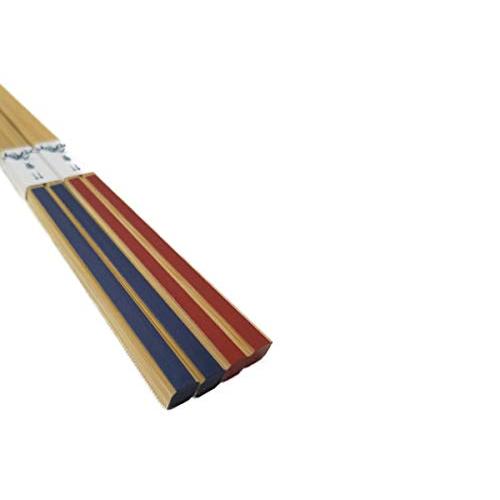 きくすい 国産 日本製 細い 竹箸 (赤紺)