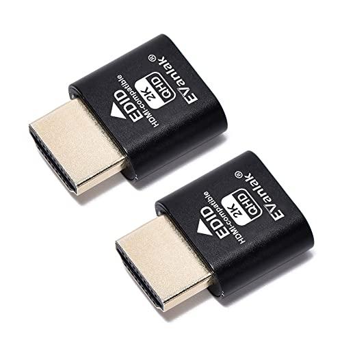 EVanlak HDMI ダミープラグ ヘッドレス ゴーストディスプレイ エミュレータ プレミアム ...