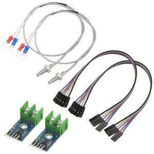WMYCONGCONG 2個 DC 3-5V MAX6675モジュール + Kタイプ熱電対温度熱電対センサー ケーブルコード付き Arduinoに対応