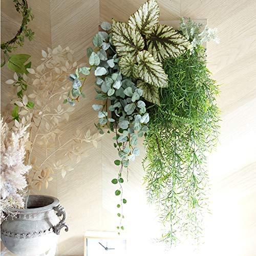 壁掛けグリーンおうちの壁からおしゃれを楽しむ 観葉植物造花 フェイクグリーン 触媒加工 壁掛け 壁 ...