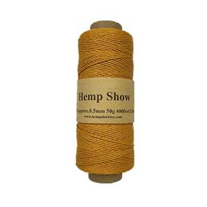 Hemp twine 麻紐0.5mm 50g(Hemp100%) 120m巻 2020シリーズ (ゴールド)｜earth-c