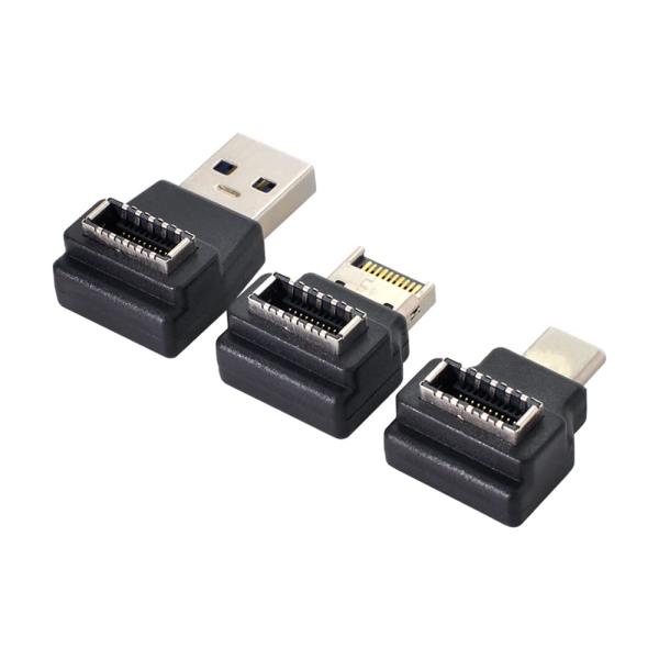 NFHK USB 3.1 フロントパネルヘッダー メス Type-E - オス Type-A &amp; T...