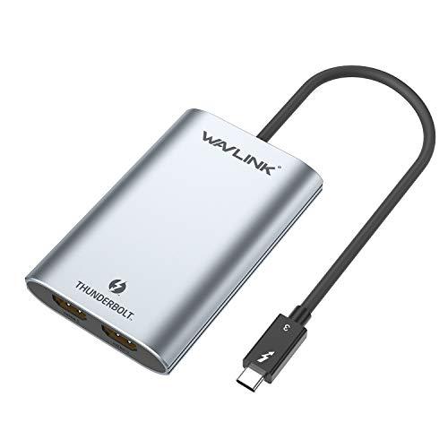 WAVLINK Thunderbolt 3ミニドッキングステーション HDMIアダプター デュアル4...