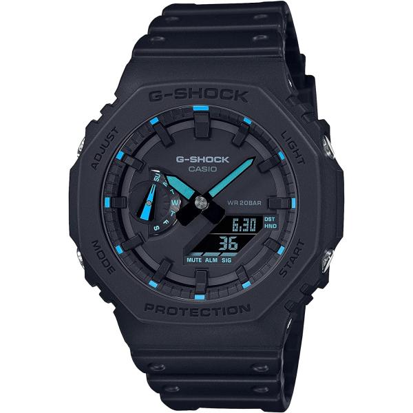 G-Shock GA2100-1A2 メンズ ネオンアクセントウォッチ ブルー, ブルー