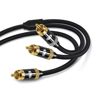 サブウーファーケーブル EMK RCA オス to 2RCA オス オーディオケーブル【2M 分岐型センターピン】デジタル同軸Y分配ケーブル HDTV｜earth-c