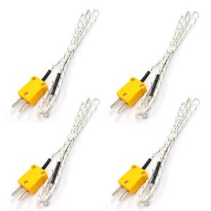 Yandong 熱電対プローブ k型熱電対温度計接続線 温度測定センサー Kタイプセンサープローブ フォーク端子 温度範囲-50℃~400℃ 強力繊維