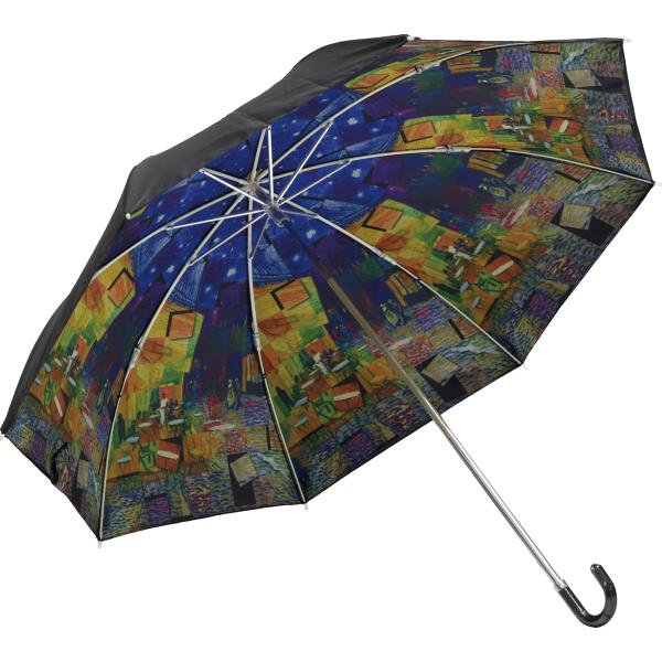 名画モザイクアートシリーズ 〜折りたたみ傘(晴雨兼用)〜 ゴッホ「夜のカフェテラス」 AM-0300...
