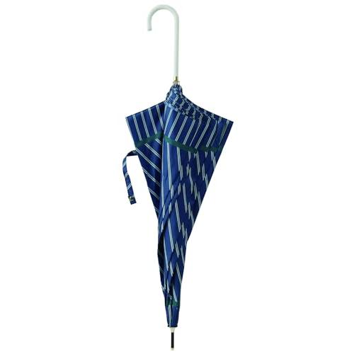 宮嶋 長傘 60cm ジャンプスリム 8mm耐風骨 ダブルストライプ ネイビー 【17890】