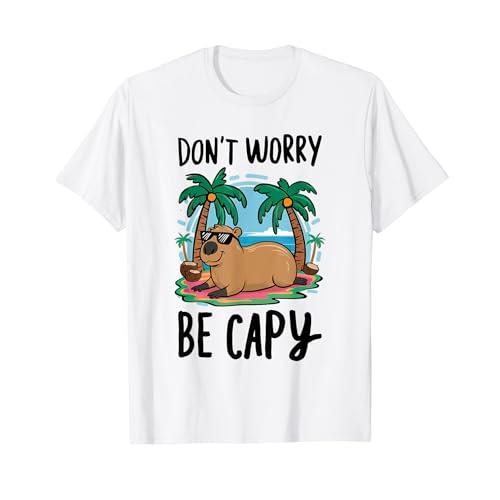 Don't Worry Be Capy シャツ キッズ メンズ レディース カピバラ Tシャツ
