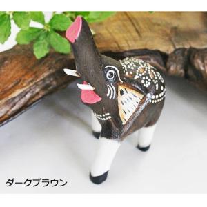 木彫り鼻上げ象 アジアン雑貨 エスニック雑貨 ...の詳細画像2