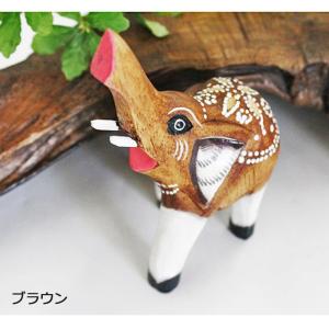 木彫り鼻上げ象 アジアン雑貨 エスニック雑貨 ...の詳細画像4