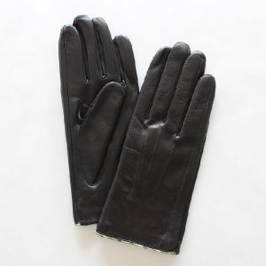 レディース（婦人）羊革手袋（グローブ）ラビットファー ブラック 「美