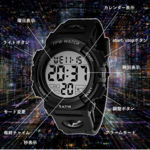 腕時計 メンズ デジタル 文字が見やすい 大画...の詳細画像3