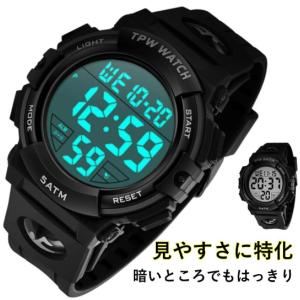 腕時計 メンズ デジタル 文字が見やすい 大画...の詳細画像1