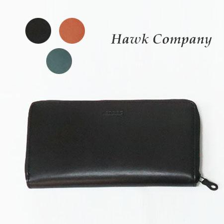 ホークカンパニー HAWK COMPANY イタリアンレザー  ラウンドジップ ロングウォレット 長...