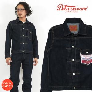 デラックスウェア DELUXEWARE デニムジャケット 1st モデル DX4015 No.5 Denim 15oz Rogue Denim ファースト Gジャン ジージャン｜earthmarket1