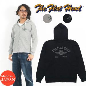 フラットヘッド THE FLAT HEAD 長袖 フルジップ スウェット パーカー FLYING WHEEL FN-MSZ-202