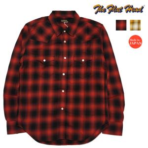 42 XL 美品 フラットヘッド 長袖 ブロックチェック ワーク シャツ 赤/黒 The Flat Head（フラッドヘッド） フラットヘッド 長袖 ブロック