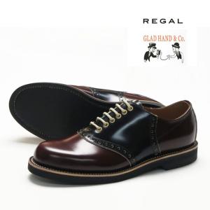 REGAL GLAD HAND リーガル グラッドハンド メンズ レザー サドルシューズ ブラウン×...