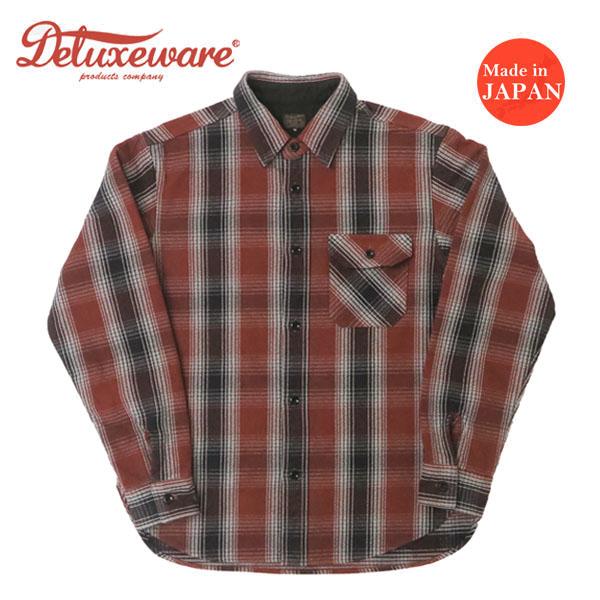 デラックスウェア DELUXEWARE OMBRE HEAVY NEL SHIRT オンブレー ヘビ...