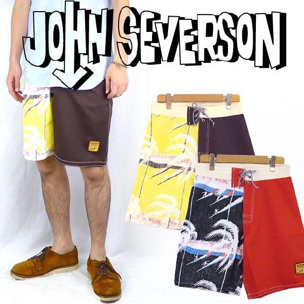 John Severson ジョンセバーソン 切替しサーフショートパンツ ヤシの木