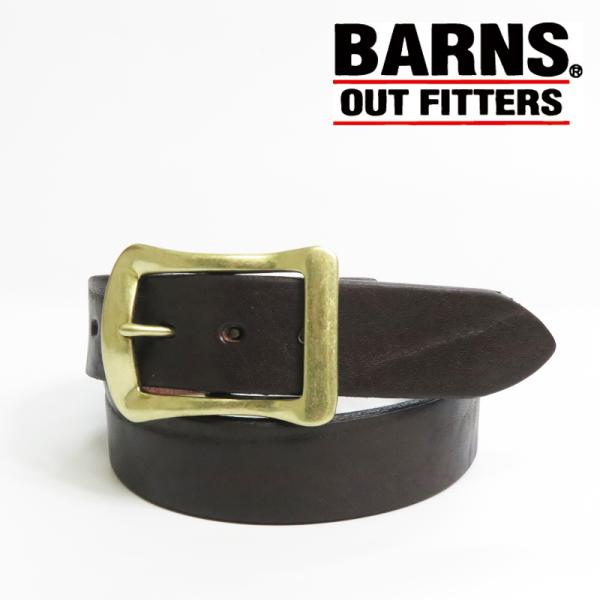 バーンズ BARNS ビッグバックル 40ｍｍレザー ベルト 栃木レザー製 LE-3055 【202...