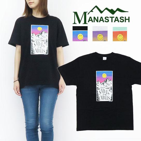 MANASTASH マナスタッシュ レディース ムーン スマイル Tシャツ 7223024