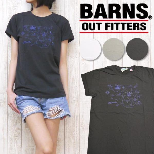 nrab BARNS Tシャツ 半袖 プリント MAP Made in USA　USA製 コットン ...