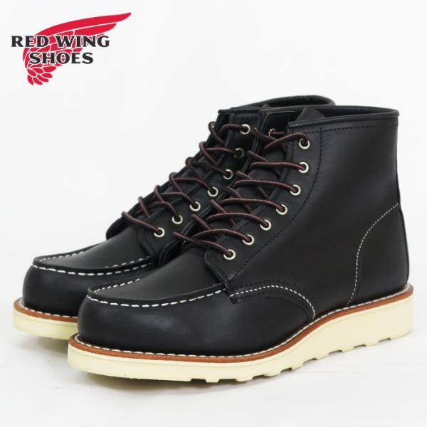 レッドウィング REDWING Women&apos;s レディース 6&quot; モックトゥ ワークブーツ ブラック...