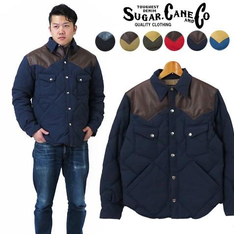 シュガーケーン SUGAR CANE ダウン ジャケット レザー ヨーク ウエスタン ダウンシャツ ...