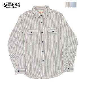 シュガーケーン SUGARCANE 長袖 ストライプ ワークシャツ DOBBY STRIPE WORK SHIRT SC29146｜earthmarket1