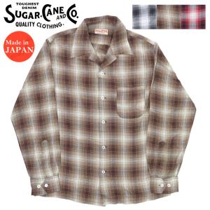 シュガーケーン SUGAR CANE 長袖 レーヨン チェック オープンシャツ RAYON OMBRE CHECK OPEN SHIRT SC29263 2024年春夏新作｜earthmarket1