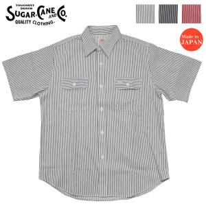 SUGAR CANE シュガーケーン ボタニカル・ダイ・ドビー 半袖 ボタン
