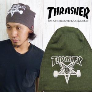 スラッシャー THRASHER ワッチキャップ コットン ペンキプリント ダメージ加工｜earthmarket1