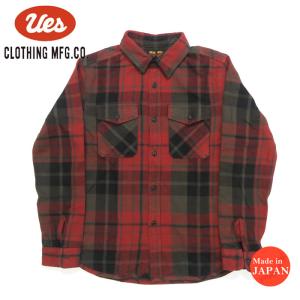 UES（ウエス） チェック エクストラヘビーネルシャツ 長袖 フランネル