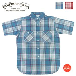 WAREHOUSE（ウエアハウス） 半袖 コットンリネン ギンガムチェック