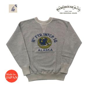 ウェアハウス WAREHOUSE 長袖 クルーネック プリント スウェット 4本針 ALASKA WH401