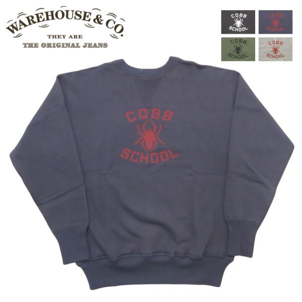 ウェアハウス WAREHOUSE 長袖 クルーネック プリント スウェット Lot.401 "COB...