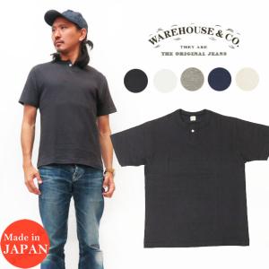 ウェアハウス WAREHOUSE 半袖 1ボタン ヘンリーネック Tシャツ 4082｜earthmarket1