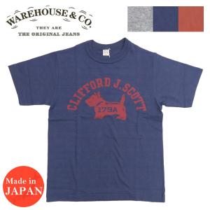 ウェアハウス WAREHOUSE プリント 半袖 Tシャツ CLIFFORD J.SCOTT シャドーボーダー ローゲージ編み WH4601【2024年春夏新作】｜EARTH MARKET