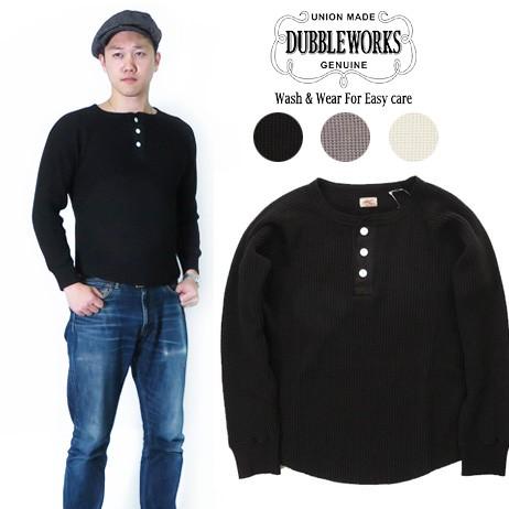 ダブルワークス DUBBLE WORKS ワッフル ヘンリーネック Tシャツ フラットシーマー ww...