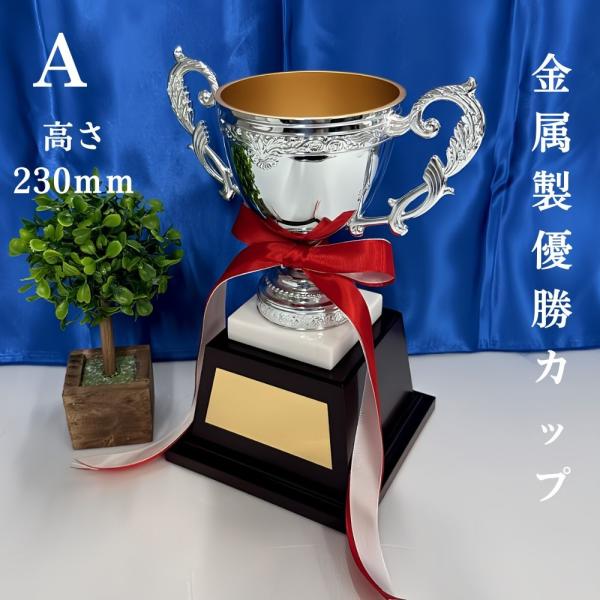 アーストロフィー 優勝カップ金属製W074 A〜Dサイズ【プレート彫刻無料】〔Aのみ白大理石付〕