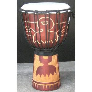 ジャンベ 打楽器 太鼓 民族楽器 手作り(レッド) : スピード発送