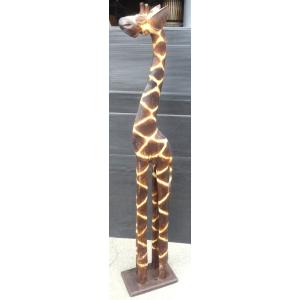 キリンのオブジェ NA 80cm きりんさん 木彫りの置物 動物インテリア