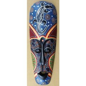 バリ島の木彫りマスク☆点描画50cmB☆