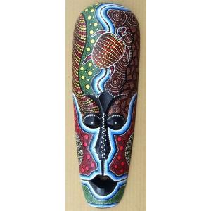 バリ島の木彫りマスク☆点描画50cmC☆